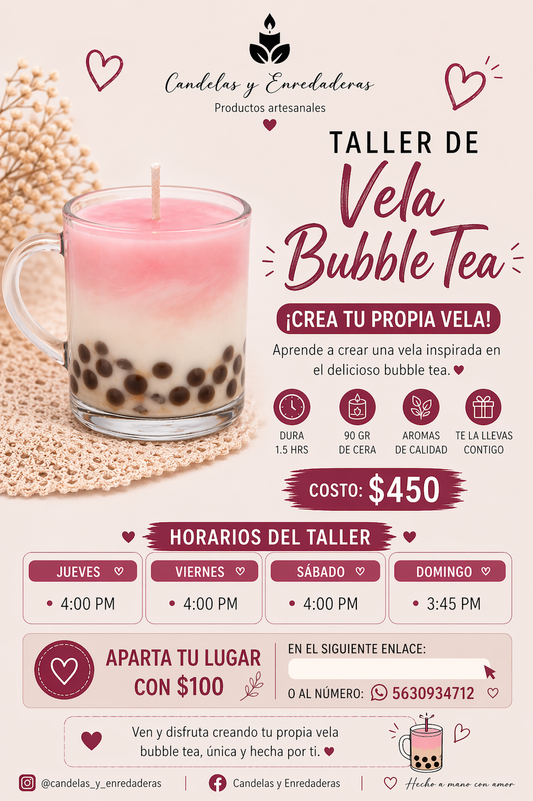 Taller de vela bubble tea