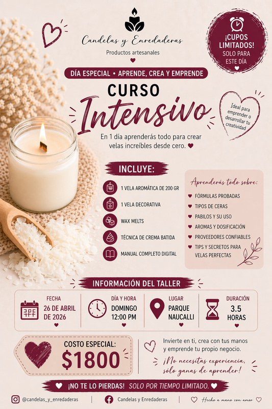Curso intensivo de elaboración de velas artesanales